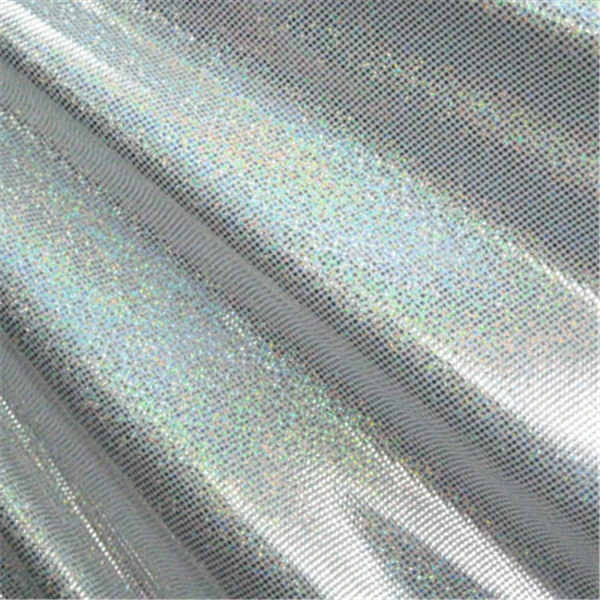 Silver/White Hologram Dot Bolt Fabric