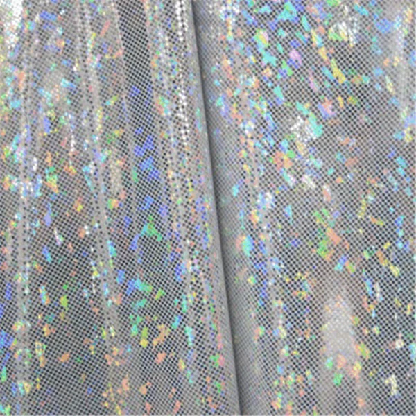 Silver/White Shattered Glass Bolt Fabric