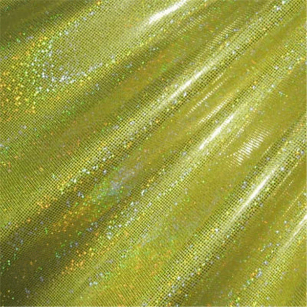 Silver/Yellow Hologram Dot Bolt Fabric