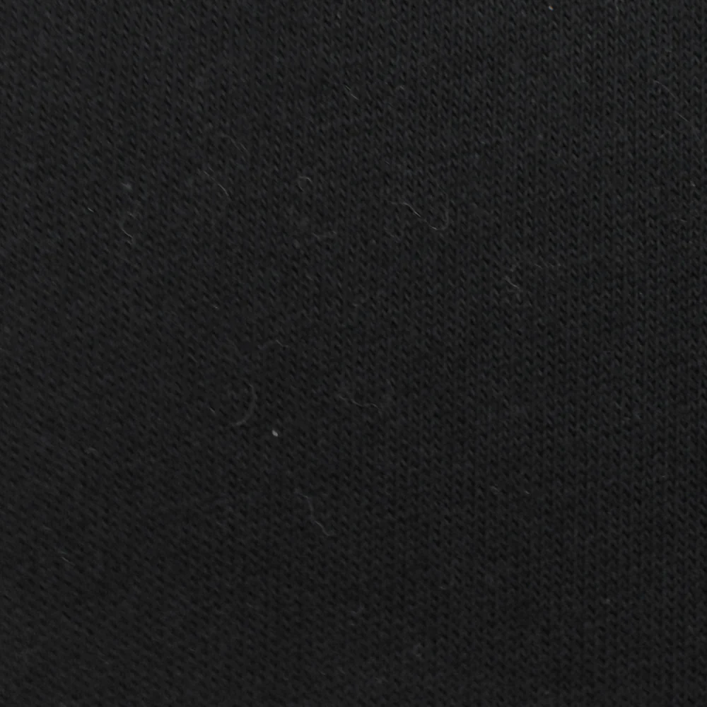 Simple Black Solid Stretch Cotton Terry Knit Fabric - Image 4