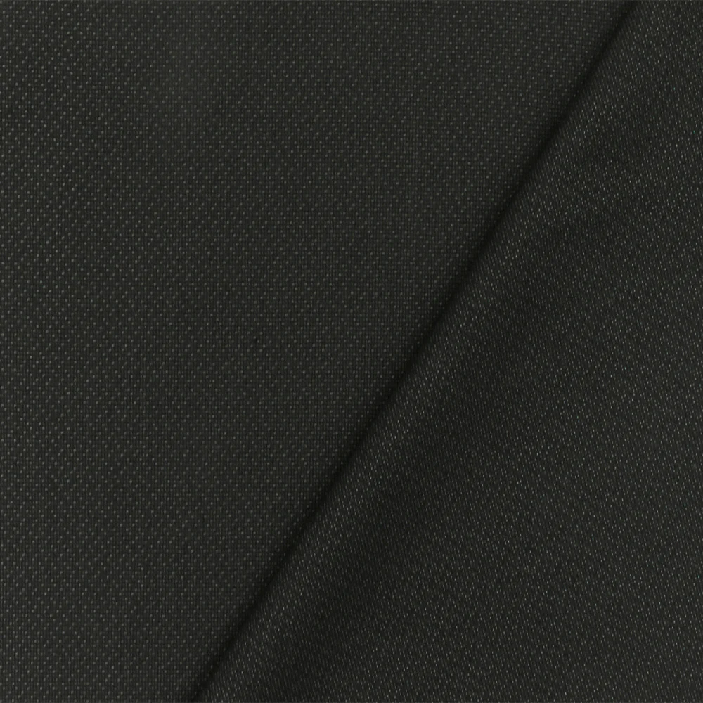 Simple Gray-Black Dobby Wool-Poly Woven Suiting Fabric - Image 3