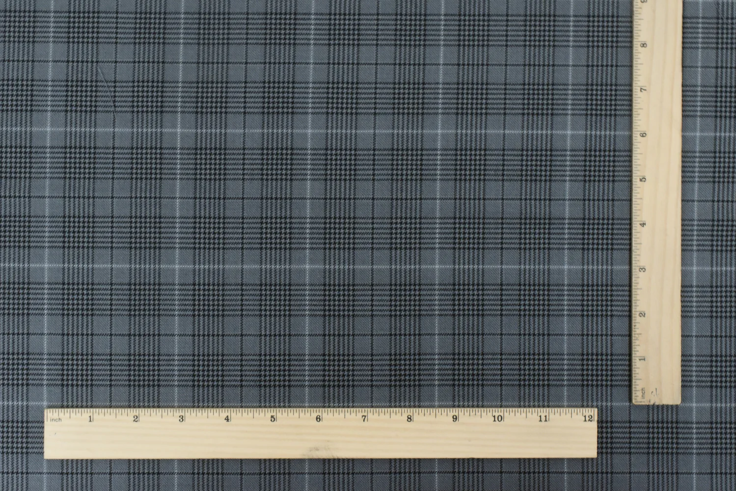 Simple Gray-Black-White Glen Plaid Wool Polyester Twill Woven Fabric - Image 5