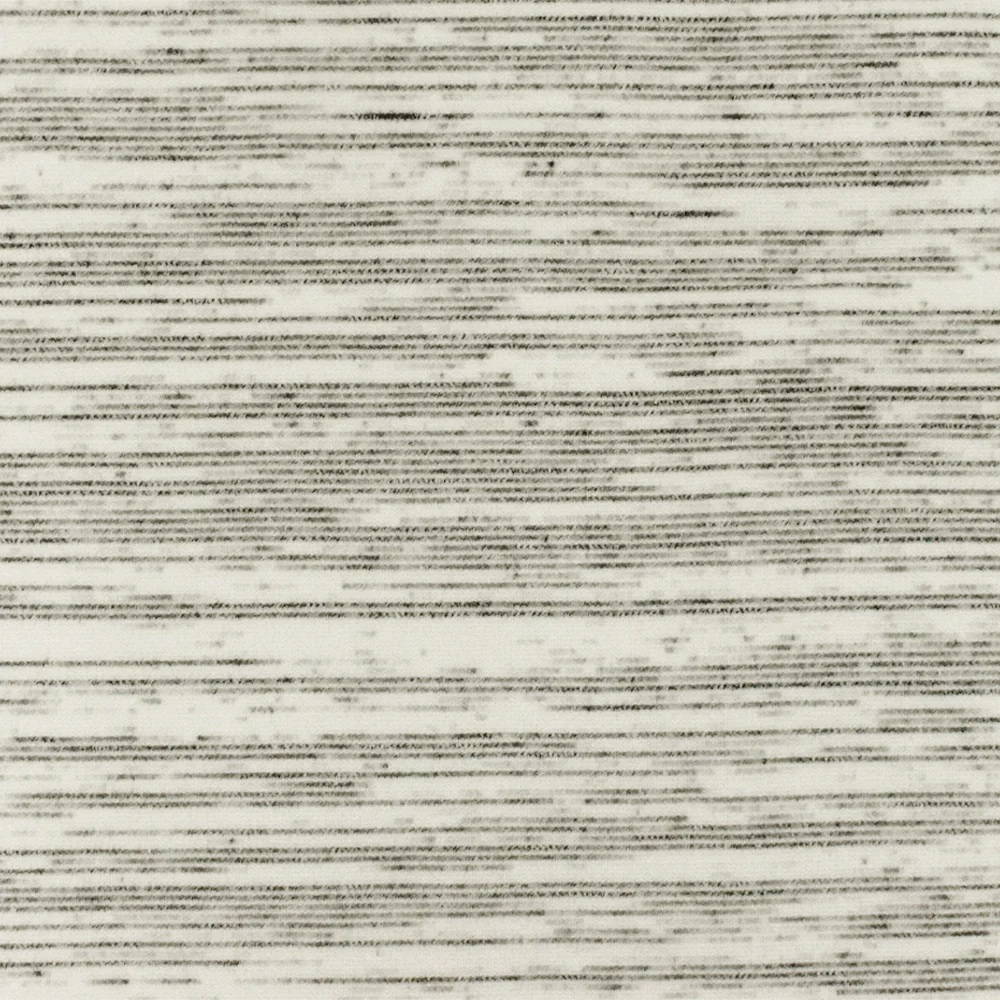 Simple Ivory-Black-Gray Slub Striped Pattern Stretch Double Knit Fabric