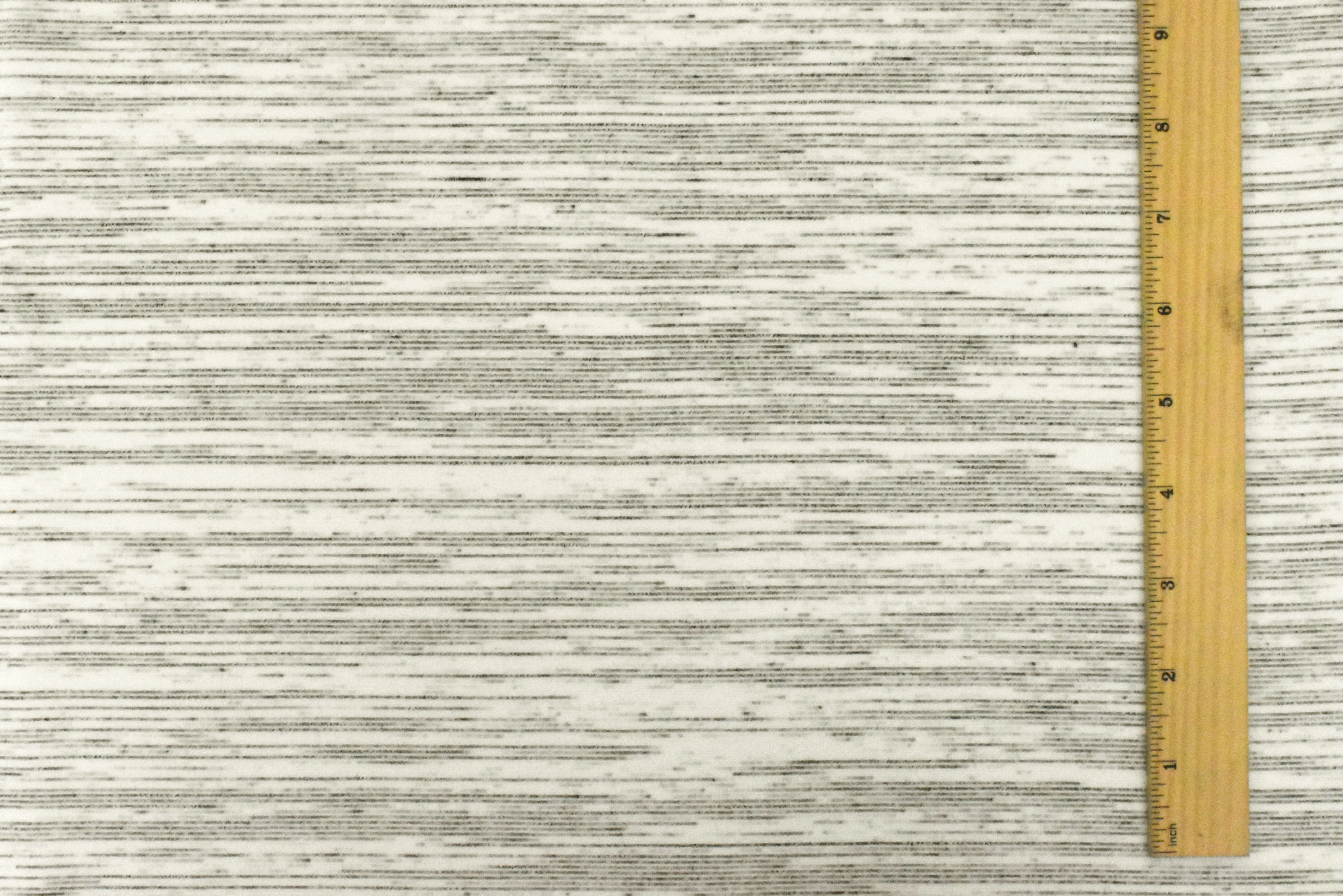 Simple Ivory-Black-Gray Slub Striped Pattern Stretch Double Knit Fabric - Image 5