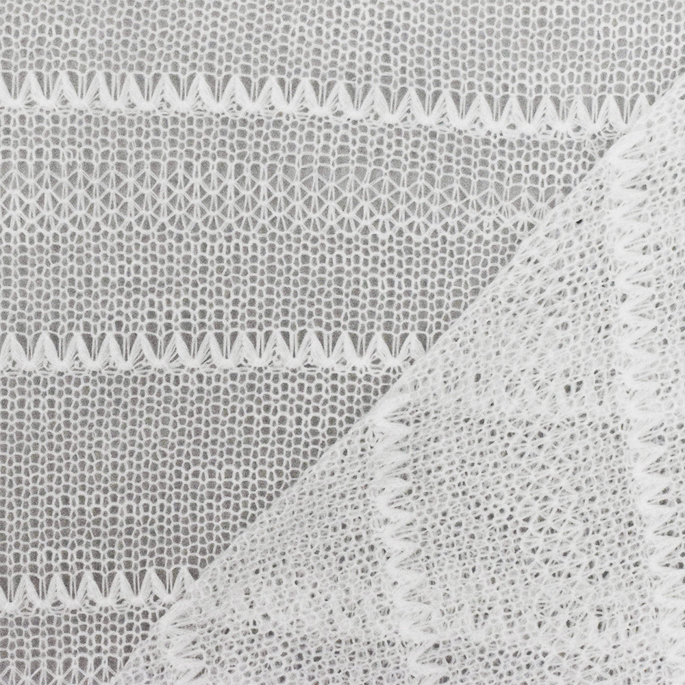 Simple White Zig Zag Stripe Poly Sweater Knit Fabric - Image 3