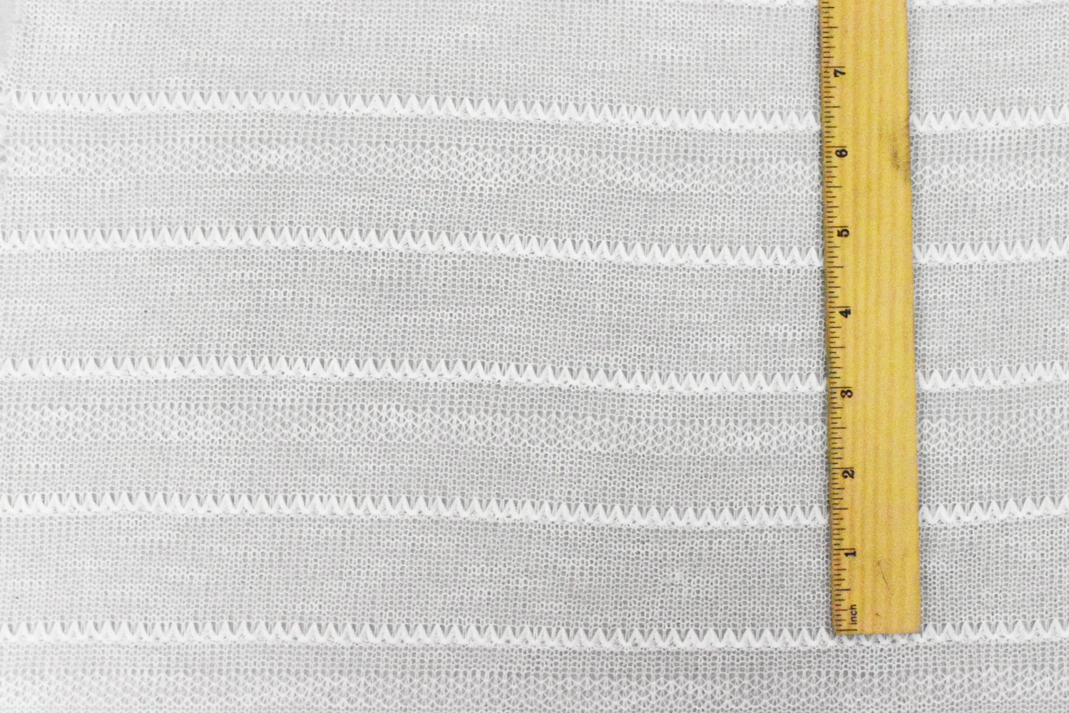 Simple White Zig Zag Stripe Poly Sweater Knit Fabric - Image 4