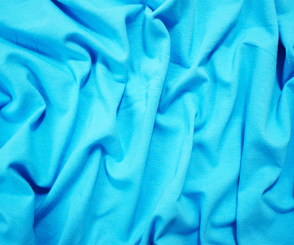 Sky Blue Solid Cotton Spandex Knit Fabric - 10 oz - Reorderable - Image 2