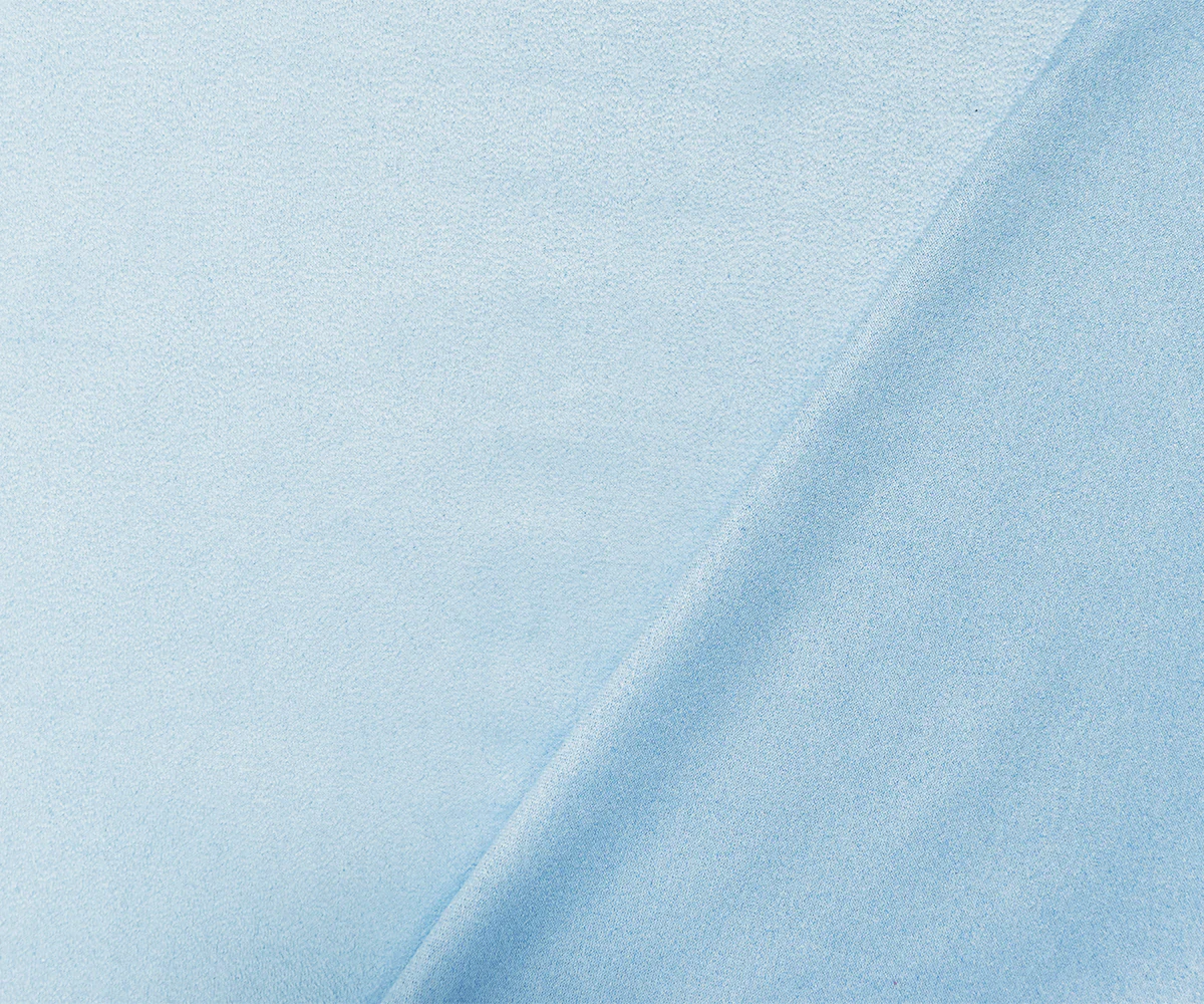 Sky Blue Stretch Spandex Solid Microsuede Knit Fabric - Image 2