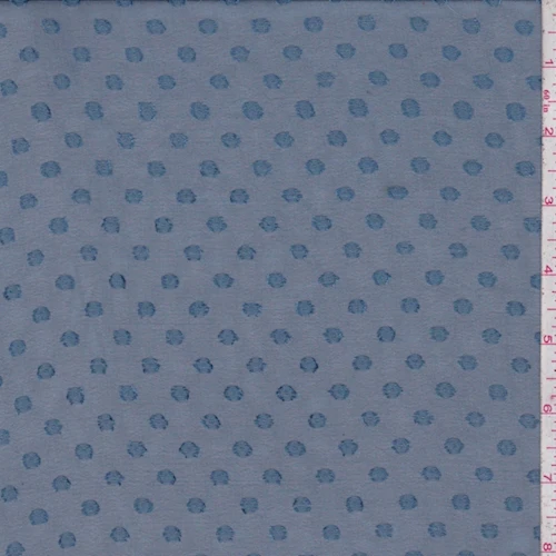 Slate Teal Dot Jacquard Chiffon Fabric