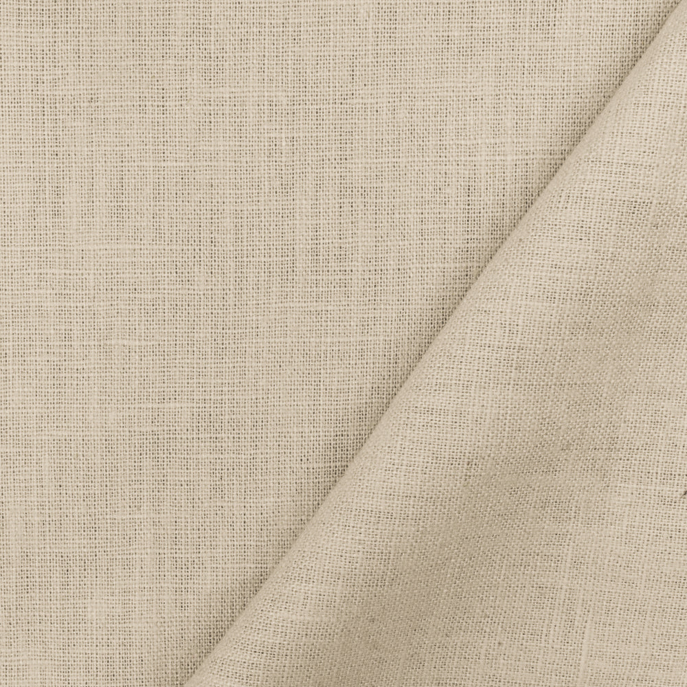 Slightly Beige Solid Cross-Hatch Linen Home Decorating Woven Fabric - Image 3