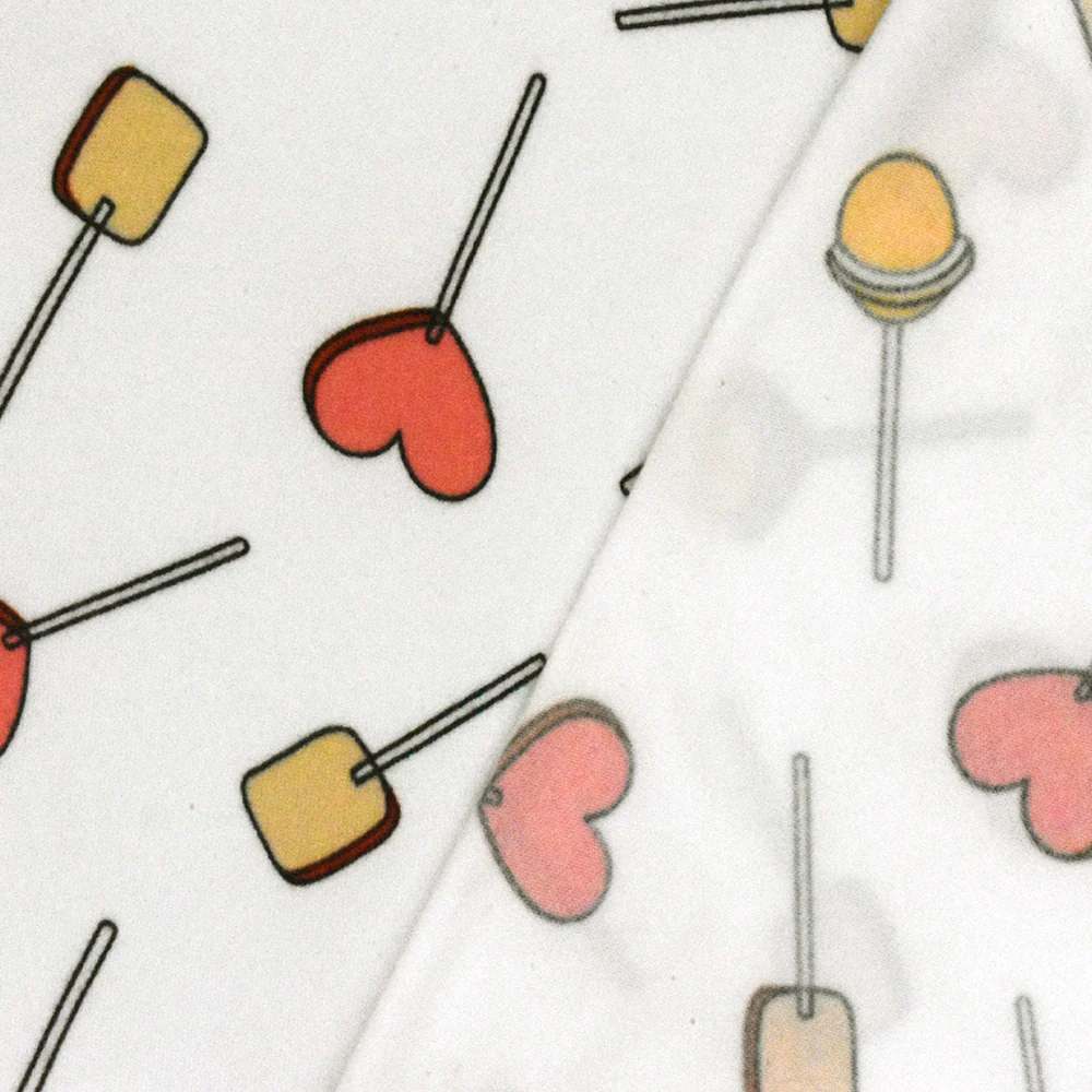 Snow White-Pink-Multi Lollipop Print Double Brushed Stretch Poly ITY Fabric - Image 4