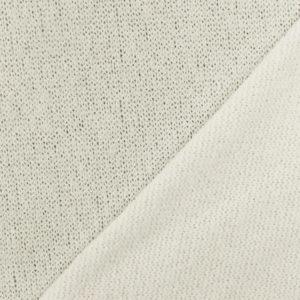 Soft Ivory Texture Stretch Poly Jersey Knit Fabric - Image 2