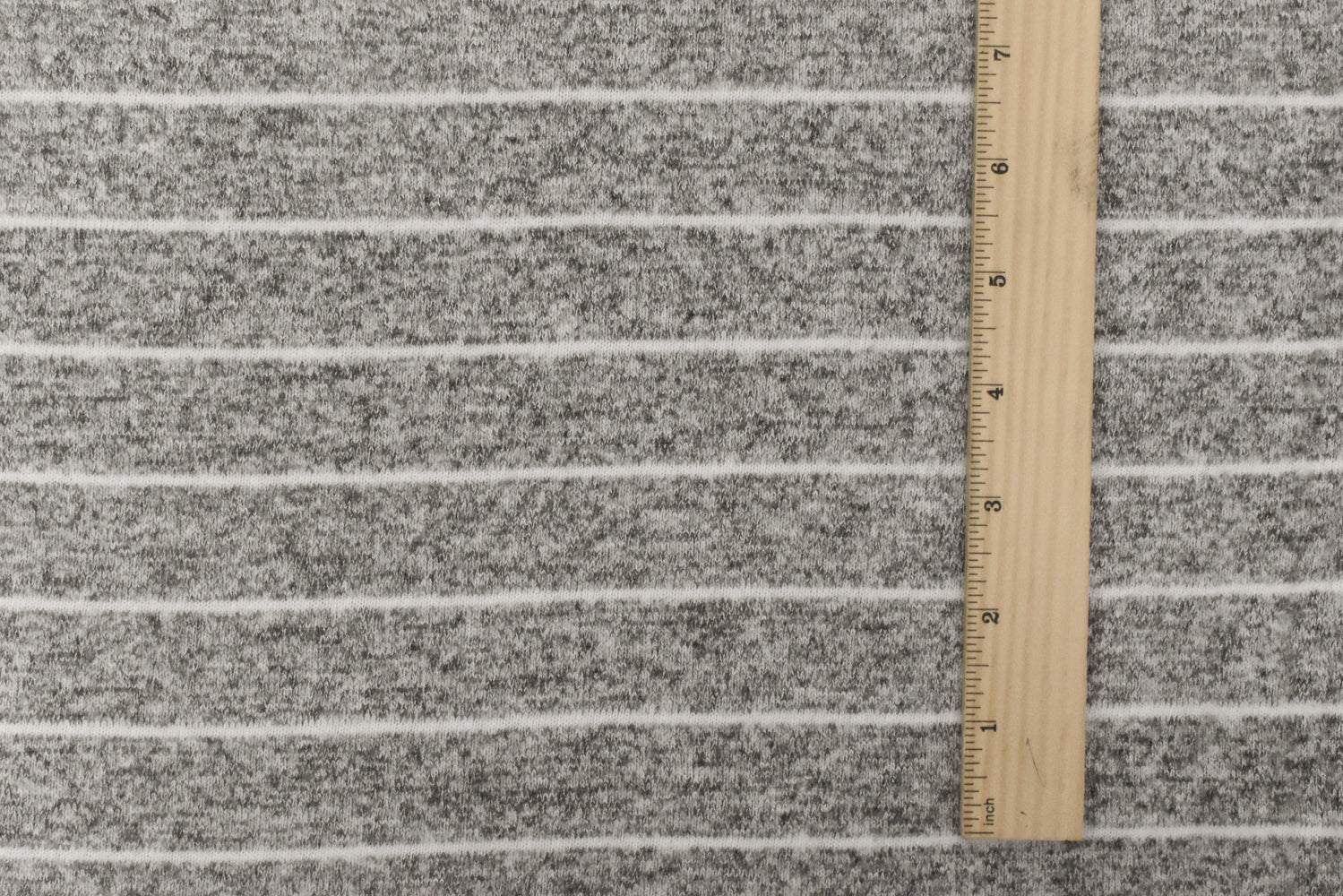 Soft White-Black-White Stripe Texture Stretch Brushed Jersey Knit Fabric - Image 4