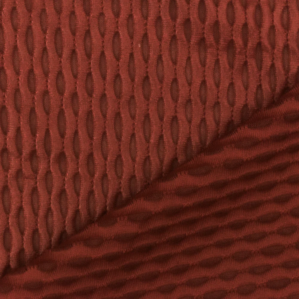 Spiced Orange Famous Maker Stretch 3D Mesh Yoga Activewear Fabric - Image 3
