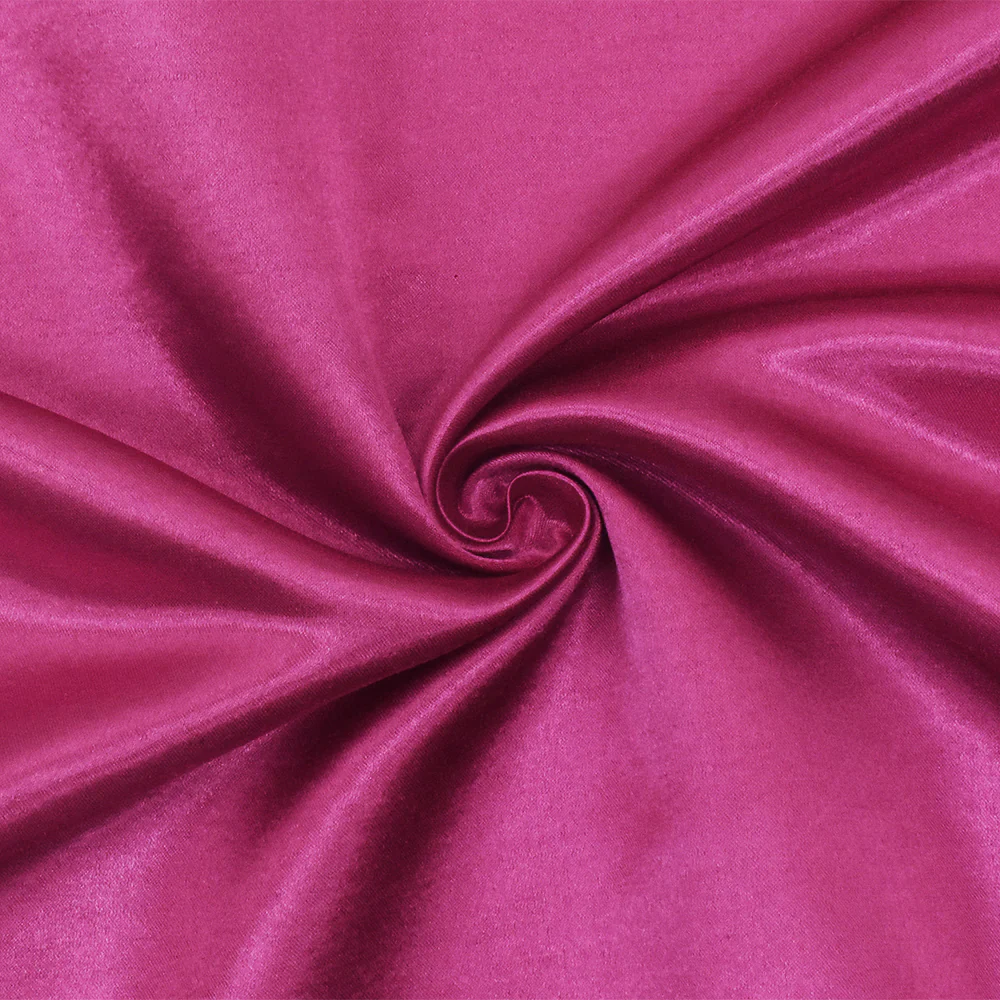 Star Magenta Pink Solid Poly Antique Satin Woven Fabric