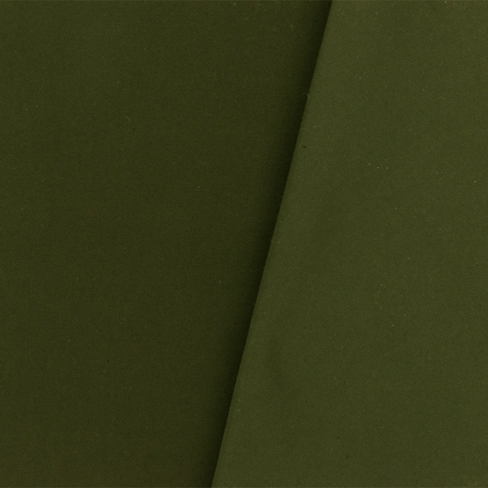 Stark Olive Solid Polyester Microfiber Taffeta Woven Fabric - Image 3