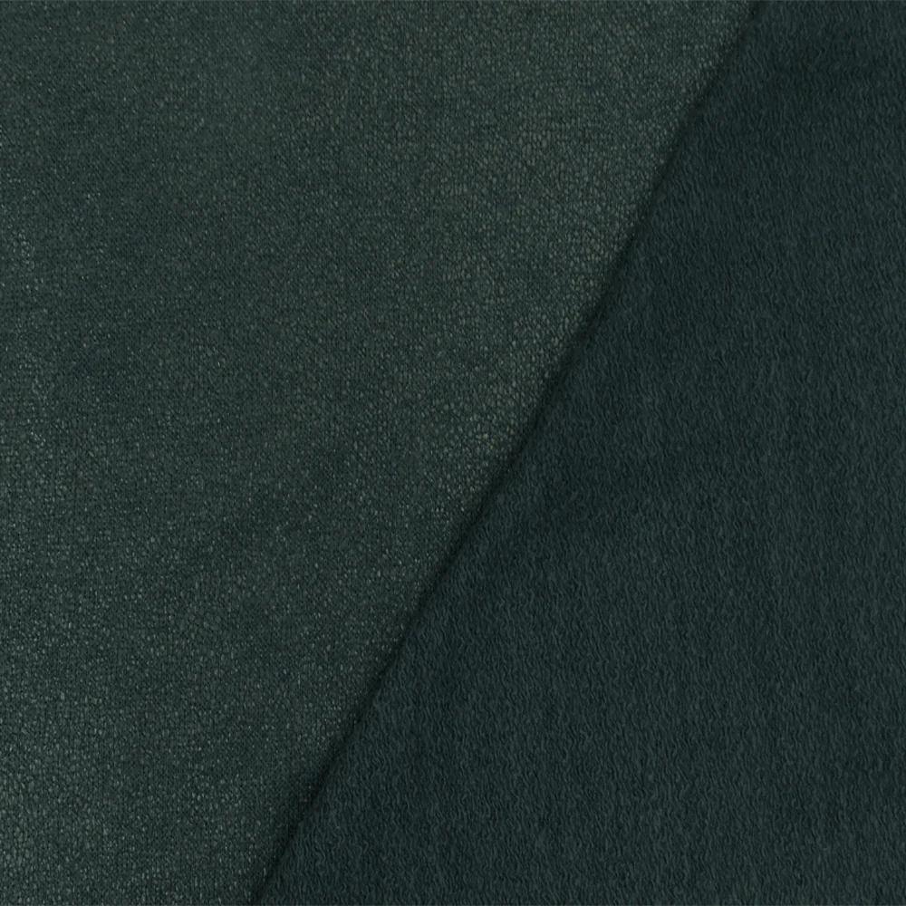 Steel Blue-Bronze Metallic Printed Cotton-Poly French Terry Knit Fabric - Image 3