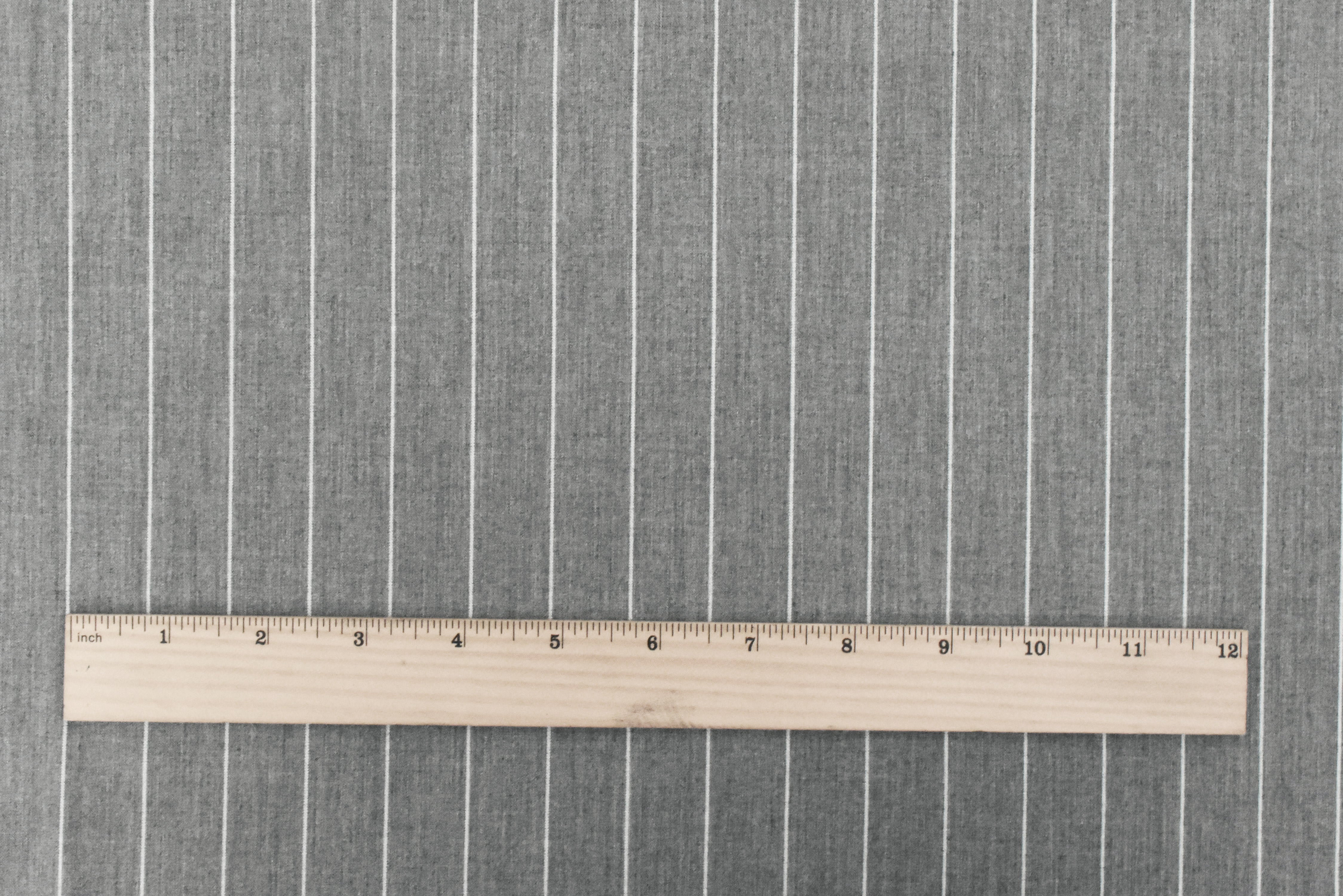 Stone Gray-White Stripe Stretch Twill Woven Fabric - Image 5