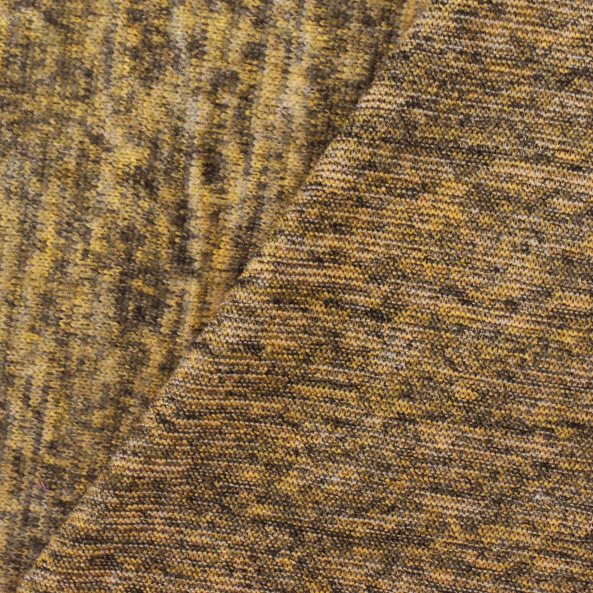 Sunflower Yellow-Tree Brown Slub Texture Brushed Jersey Knit Fabric - Image 3