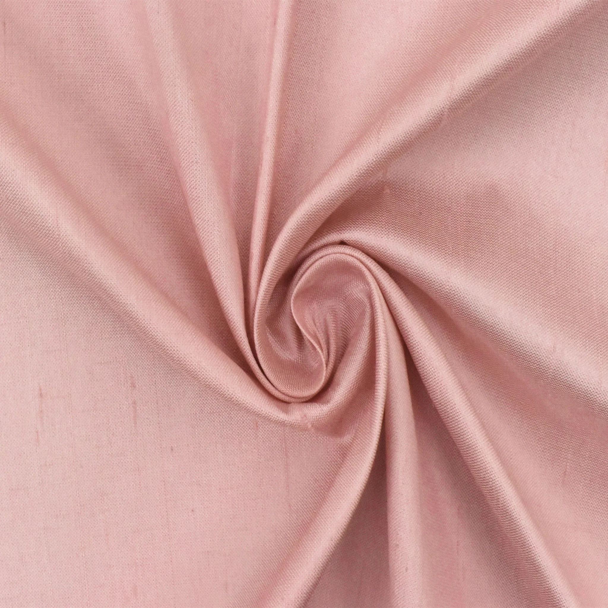 Sunrise Pink Solid Silk Dupioni Shantung Woven Fabric - Image 3