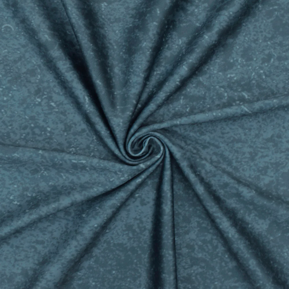Swamp Teal-Blue Texture Pattern Printed Stretch Tricot Swimwear Knit Fabric