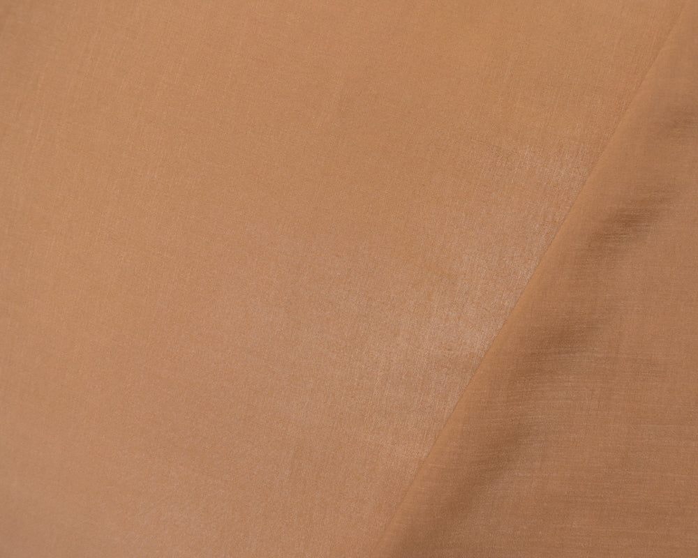 Tan Beige Rayon-Poly Semi-Sheer Solid Challis Woven Fabric - Image 2