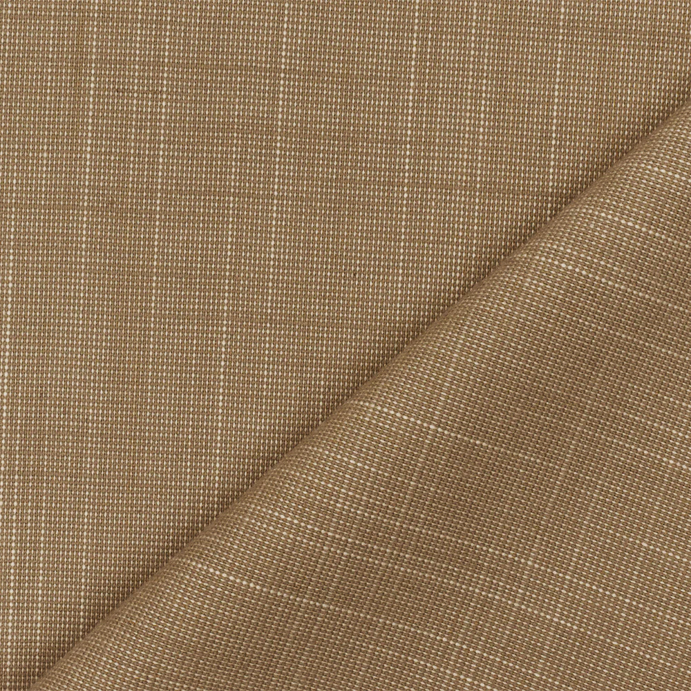 Tan-Beige Slub Cros Hatch Stretch Poly Spandex Suiting Woven Fabric