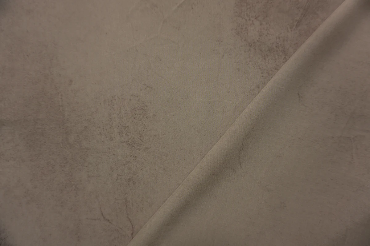 Taupe Beige-Gray Rayon Heather Vintage-Distressed Look Voile Fabric - Image 2