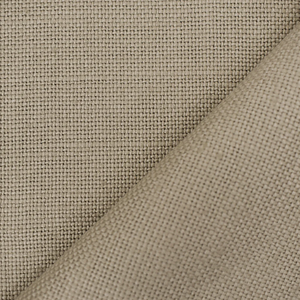 Taupe Beige Moygashel Solid Woven Irish Linen Home Decorating Fabric