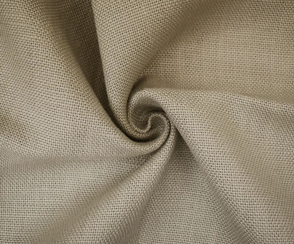 Taupe Beige Moygashel Solid Woven Irish Linen Home Decorating Fabric - Image 3