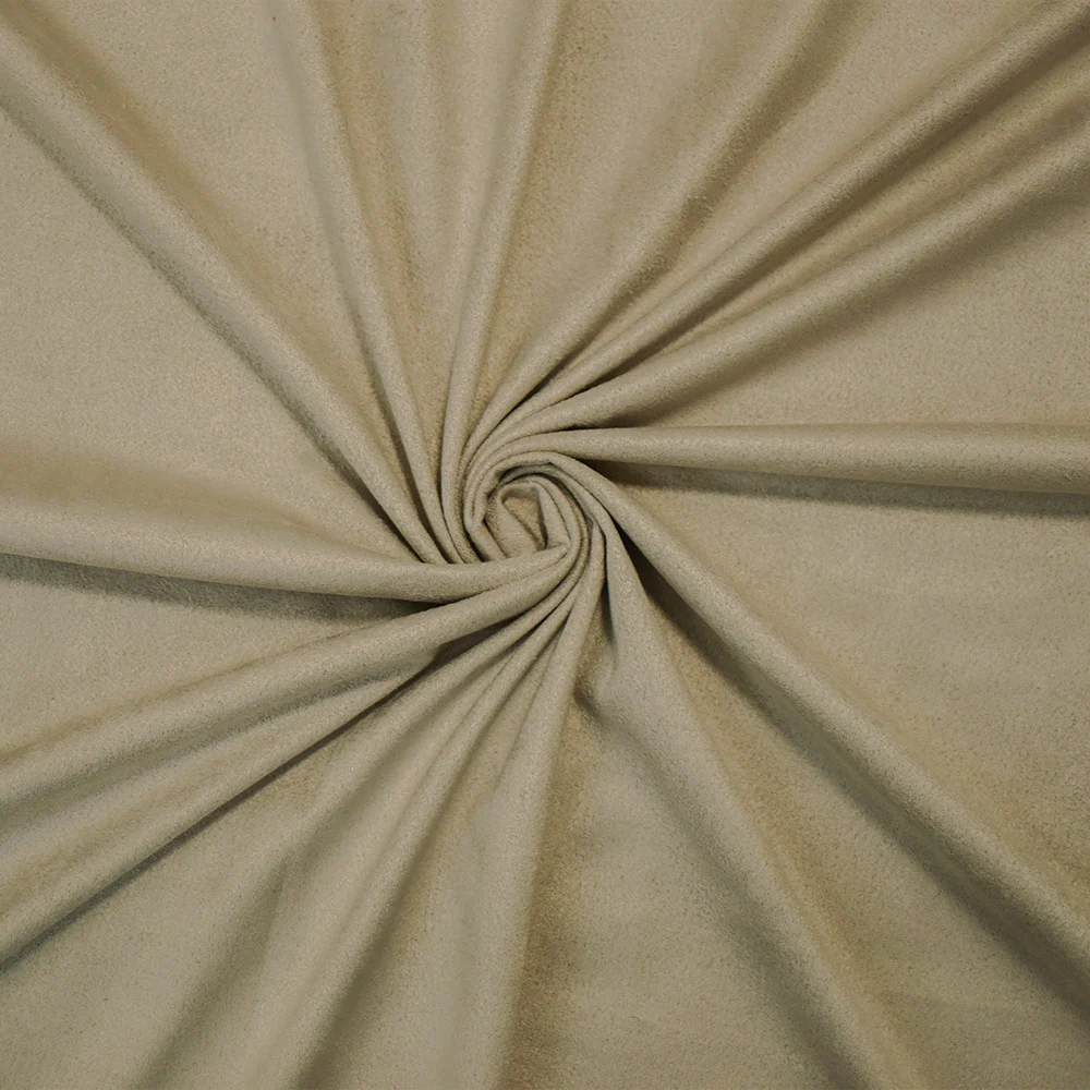 Taupe Beige Stretch Spandex Solid Microsuede Knit Fabric