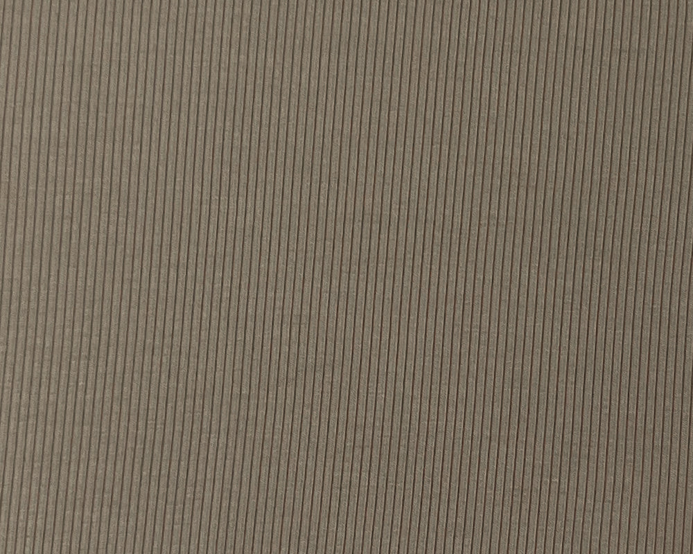 Taupe Brown Poly Cotton Spandex Stretch 2x2 Rib Knit Fabric - Image 3
