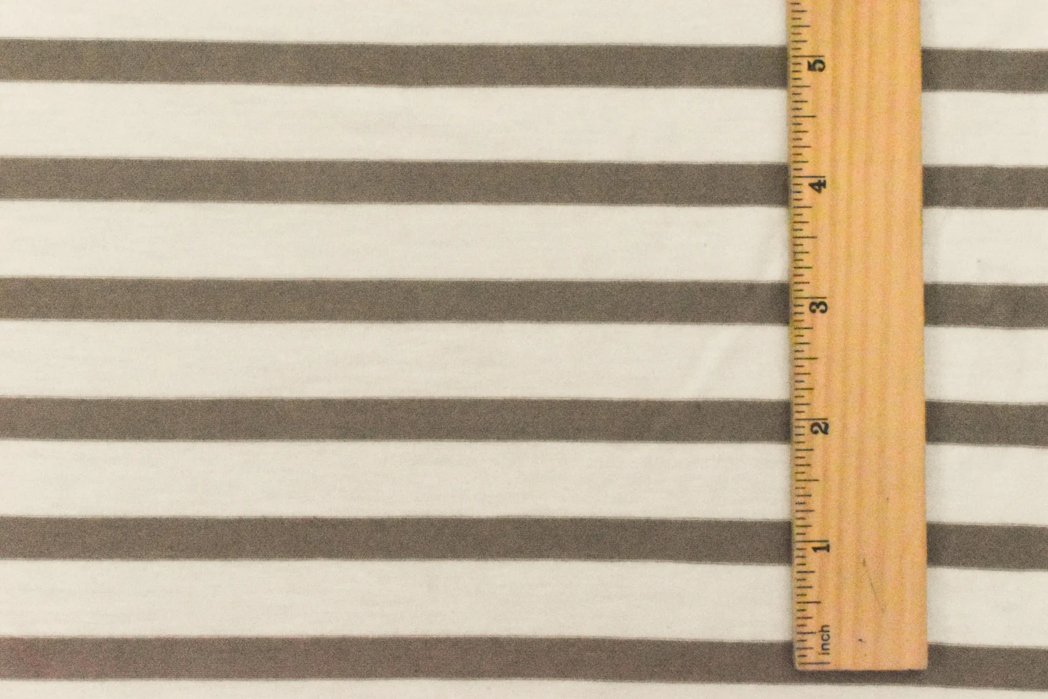 Taupe-Ivory Stripe Stretch Spandex Rayon Modal Jersey Knit Fabric - Image 5