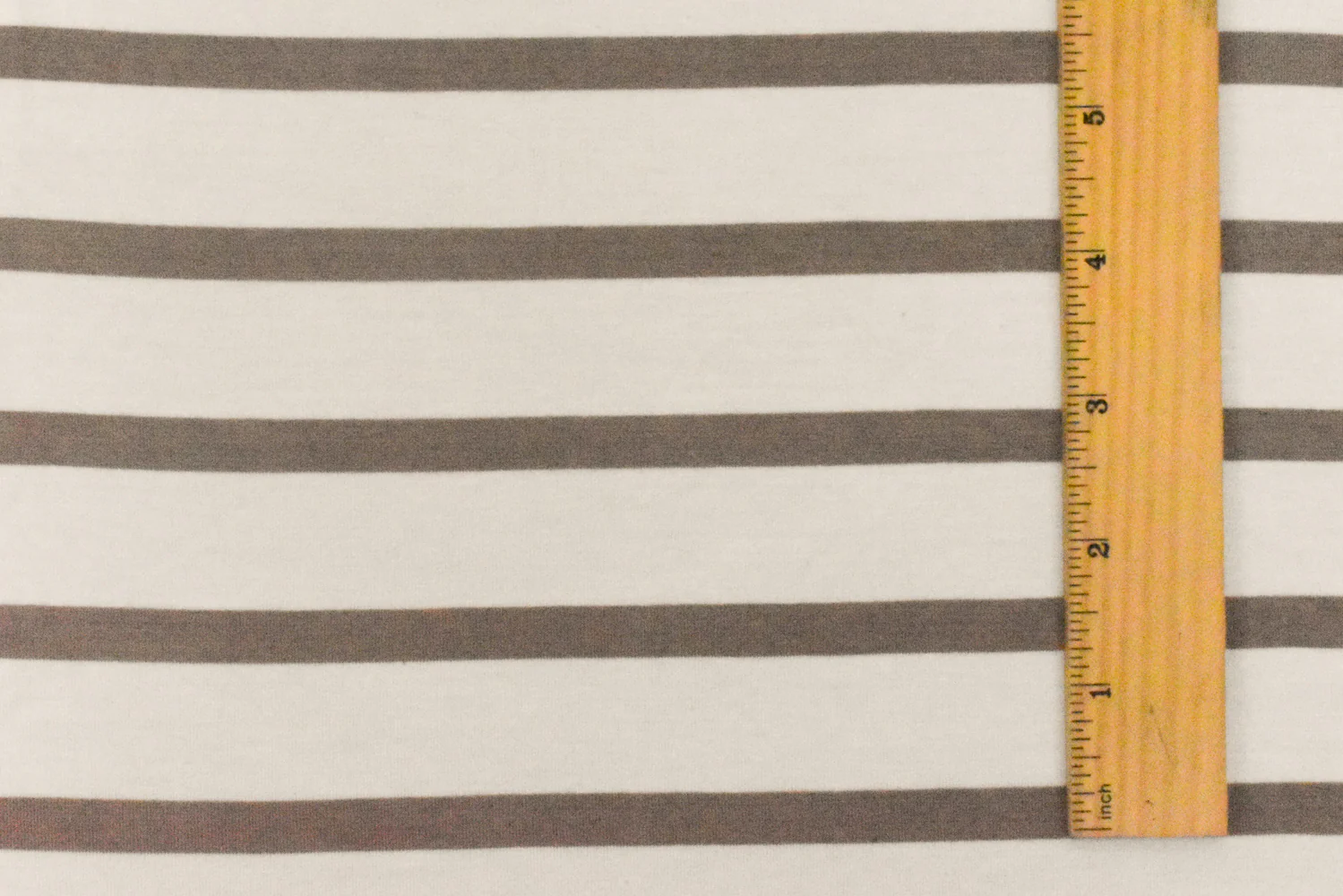 Taupe-Ivory Stripe Stretch Spandex Rayon Modal Jersey Knit Fabric - Image 5