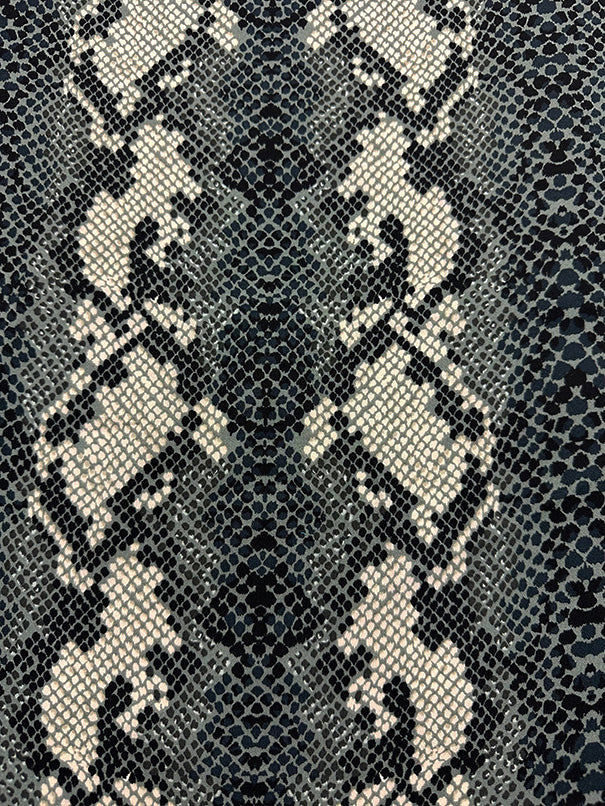Teal Multi Snakeskin Animal Print Poly Georgette Fabric - Image 3