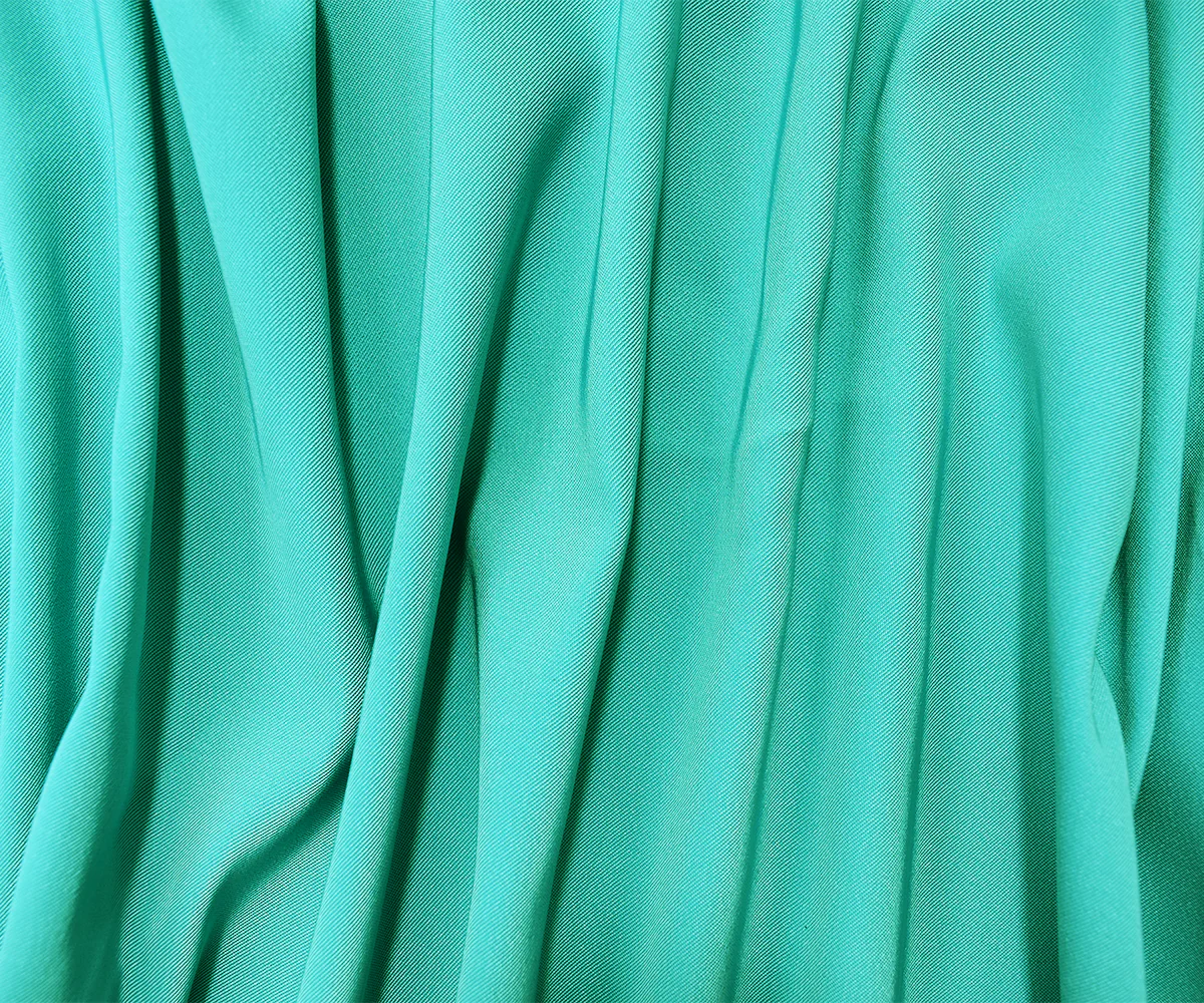 Teal Poly Stretch Spandex Lamour Solid Satin Woven Fabric - Image 3