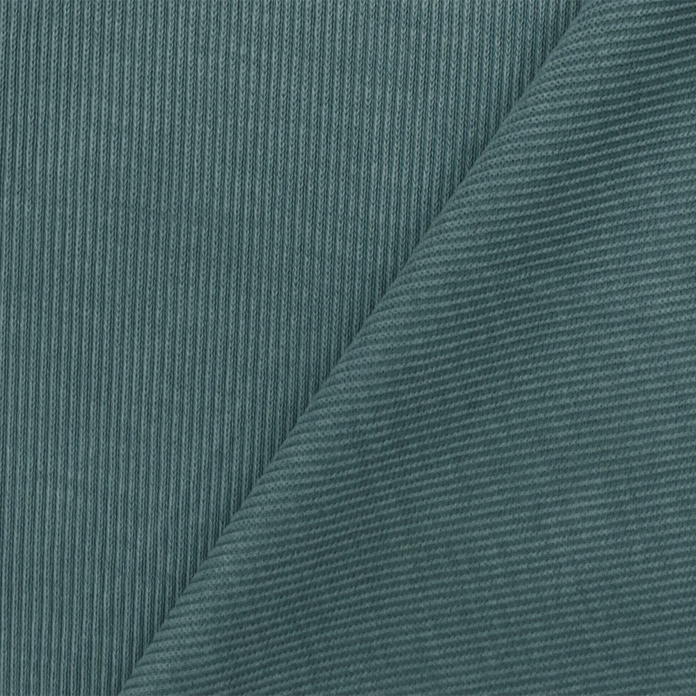 Teal Solid Stretch Spandex Poly Rayon Rib Knit Fabric - Image 2