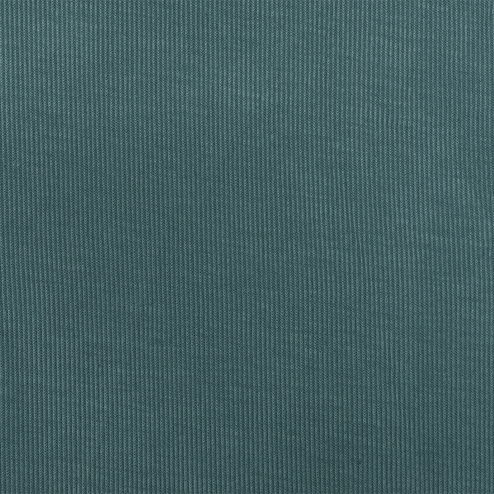 Teal Solid Stretch Spandex Poly Rayon Rib Knit Fabric - Image 3