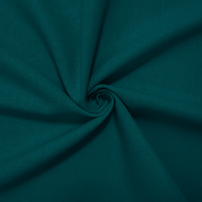 Teal Washed Rayon Linen Solid Reorderable Woven Fabric