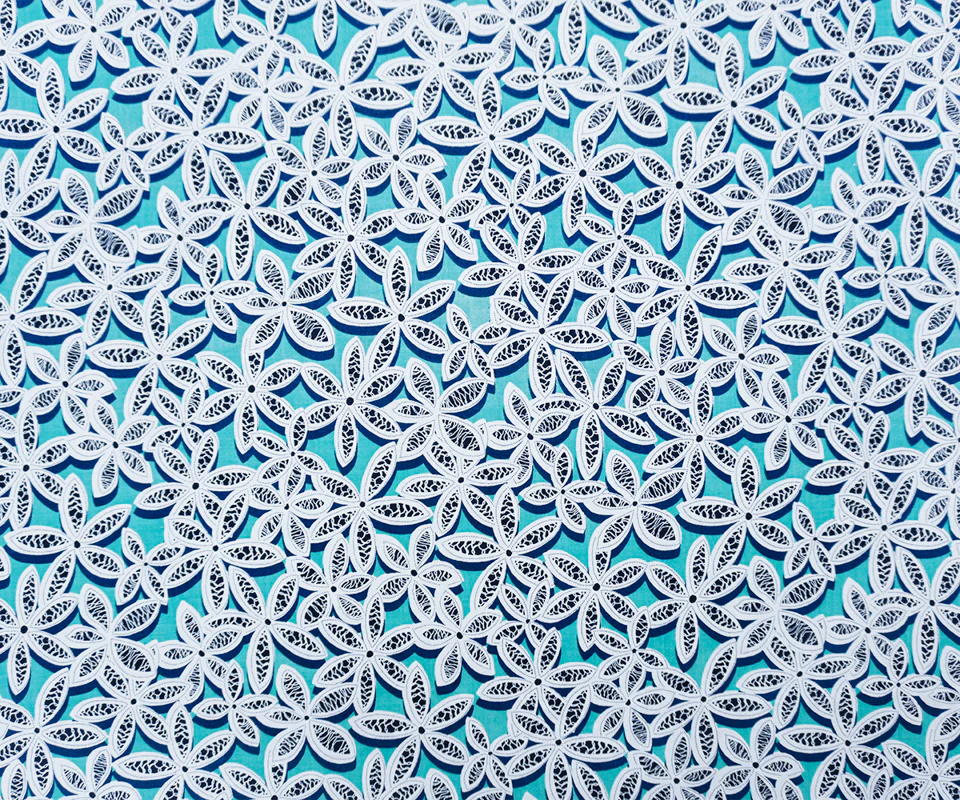Teal-White-Multi Rayon Floral Printed Voile Woven Fabric - Image 3