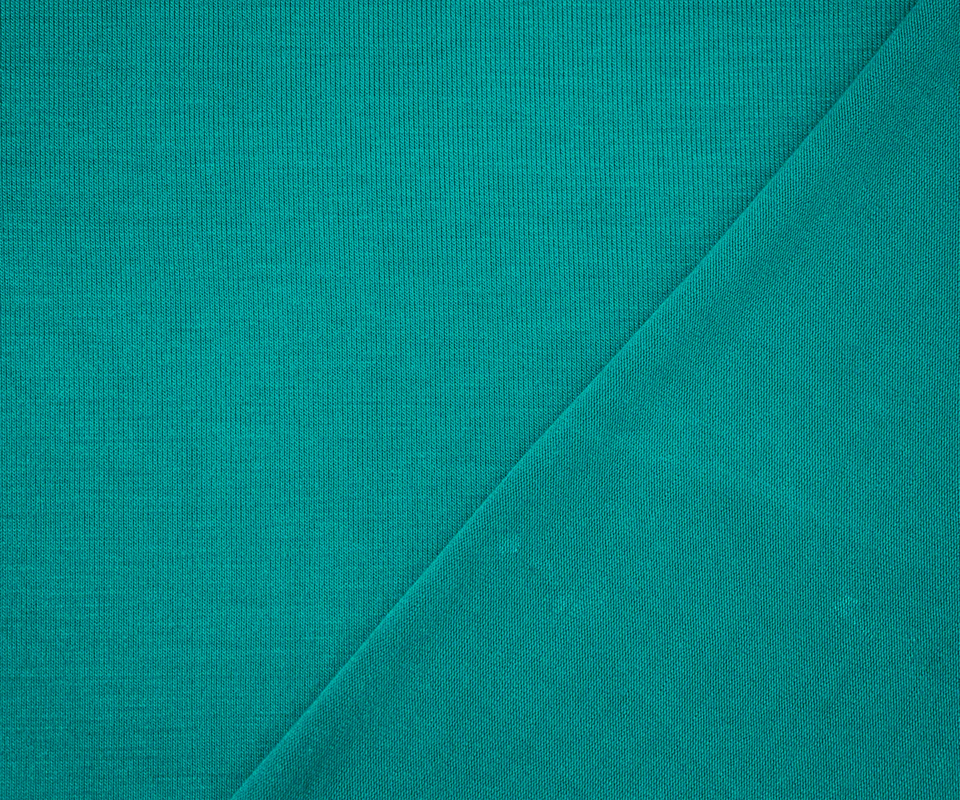 Turquoise Bamboo Solid Stretch Jersey Knit Fabric - Image 3