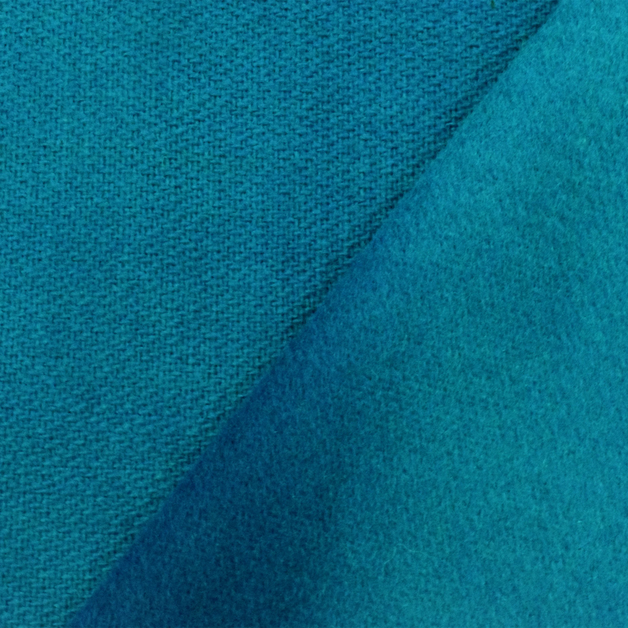 Turquoise-Deep Ocean Blue Brushed Dyed Watercolor Jacketing Fabric - Image 3