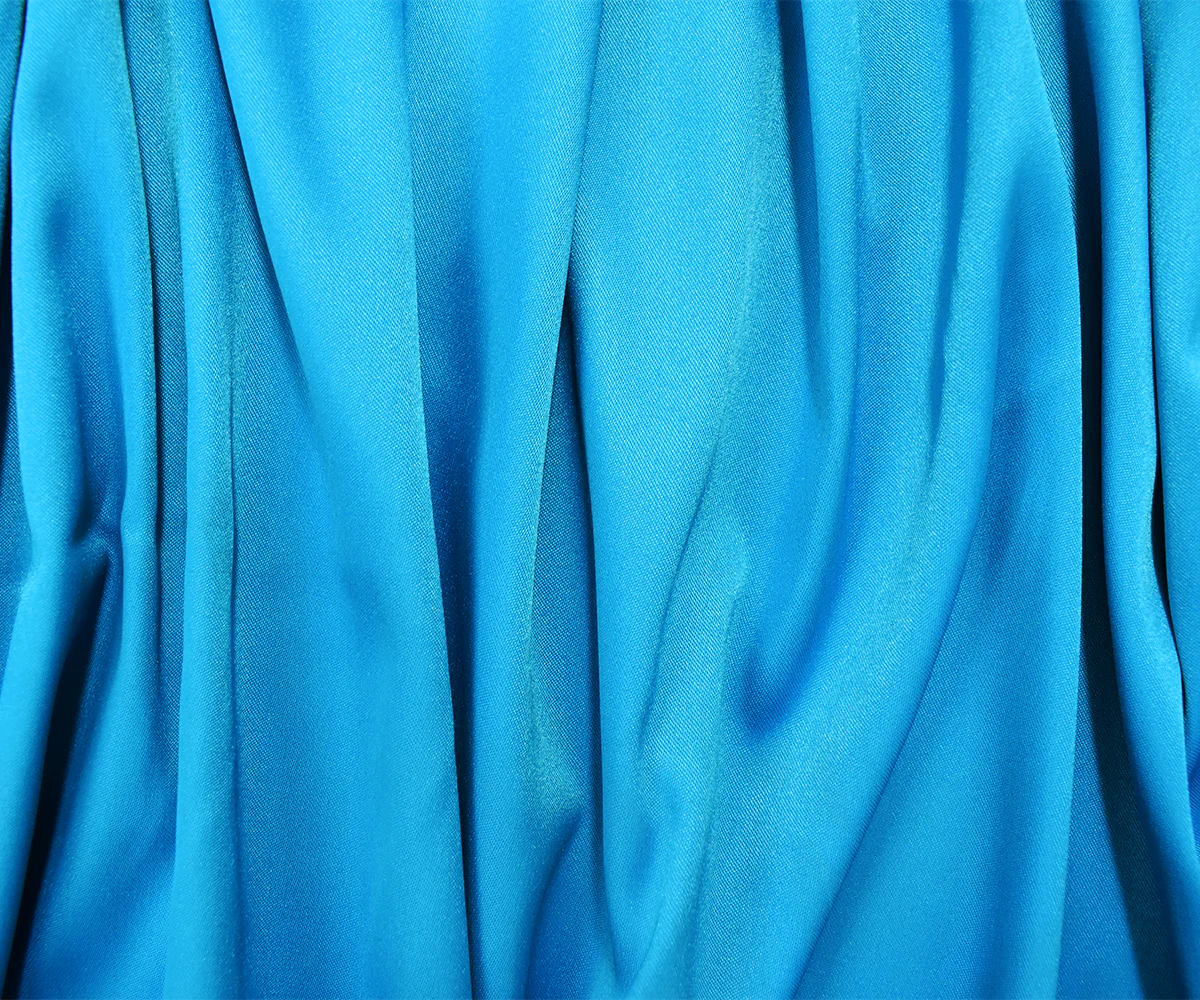 Turquoise Poly Stretch Spandex Lamour Solid Satin Woven Fabric - Image 3