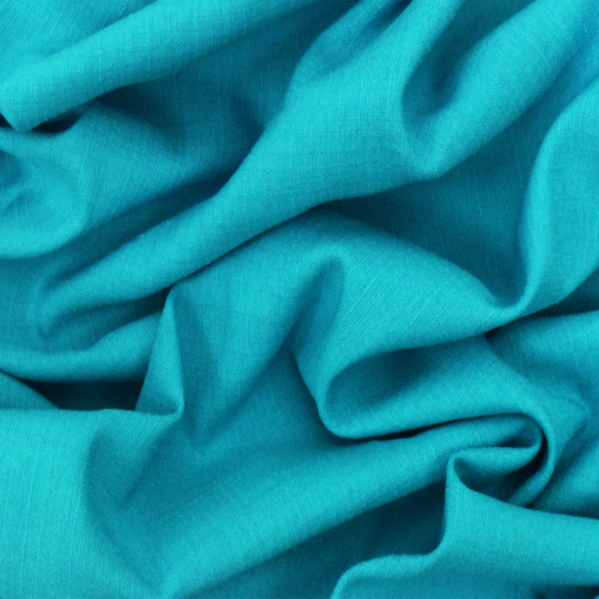 Turquoise Polyester Cross-Hatch Shirting Fabric - Image 2