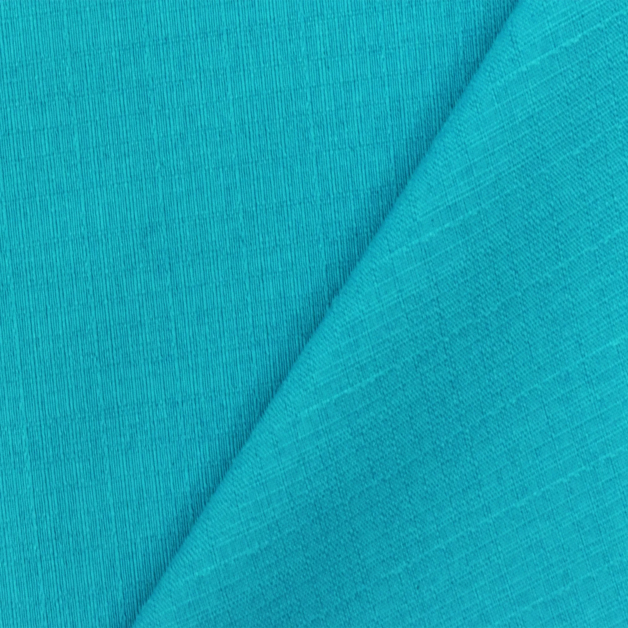 Turquoise Polyester Cross-Hatch Shirting Fabric - Image 3