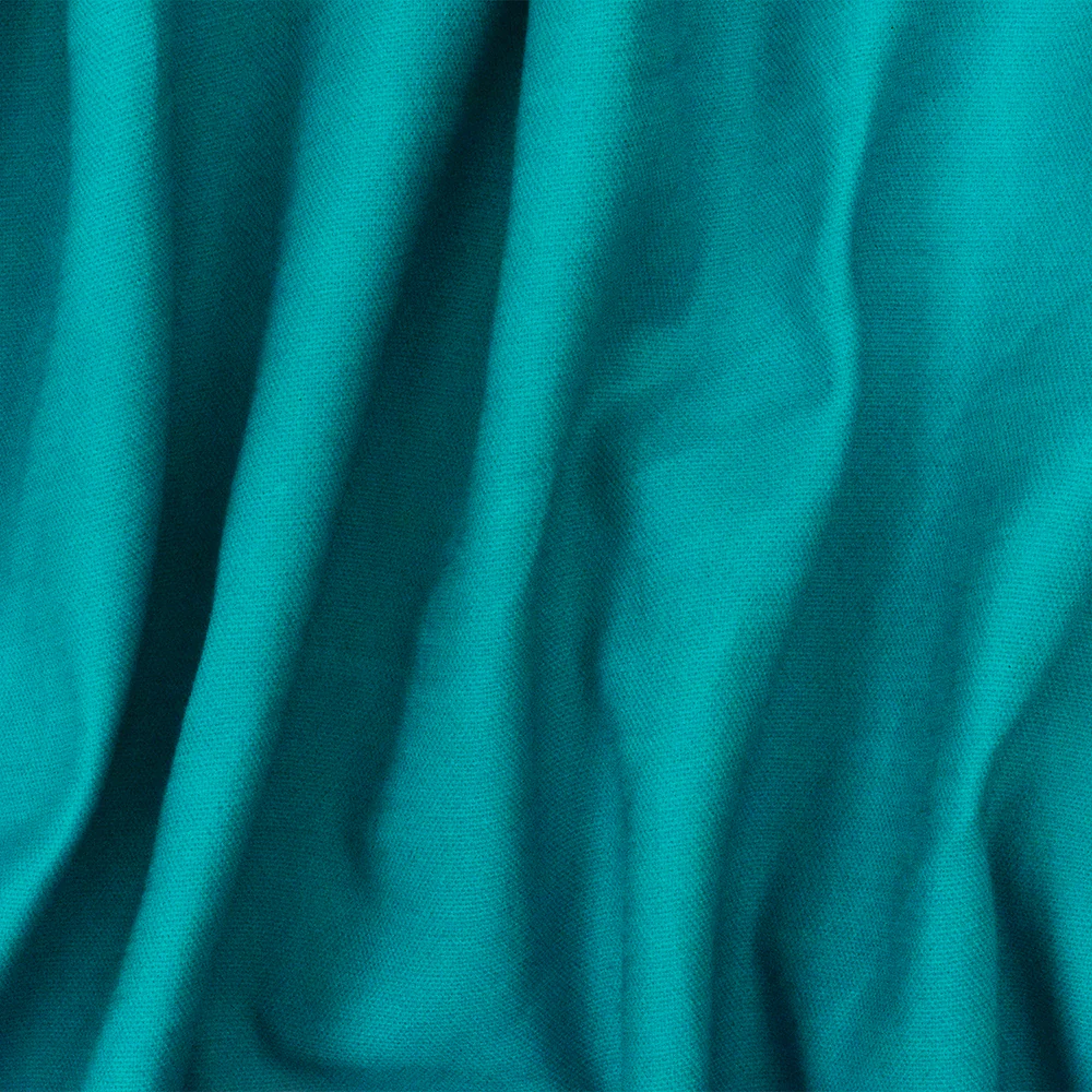 Turquoise Solid Stretch Cotton Spandex Twill Sateen Woven Fabric - Image 2