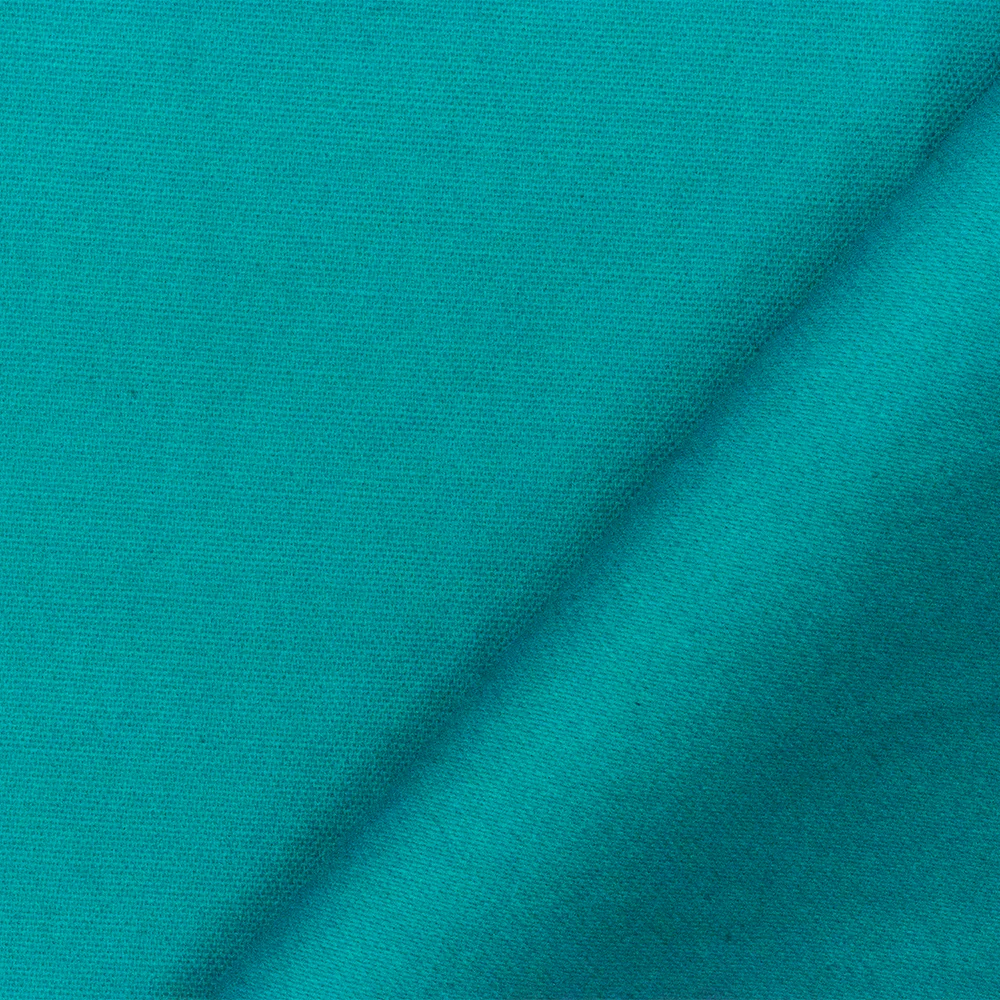 Turquoise Solid Stretch Cotton Spandex Twill Sateen Woven Fabric - Image 3