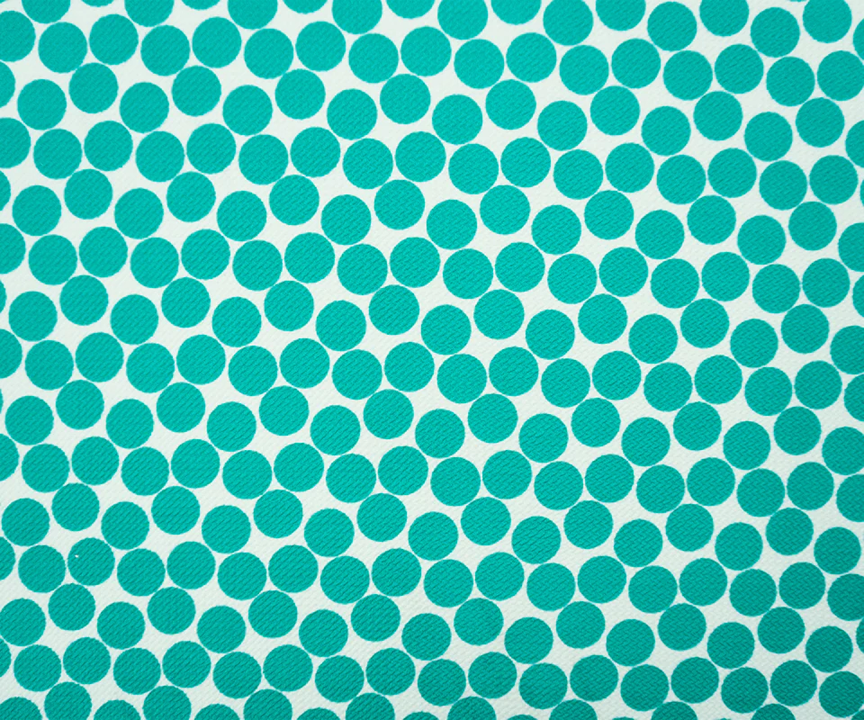 Turquoise-White Poly Dot Print Liverpool Double Knit Fabric - Image 3
