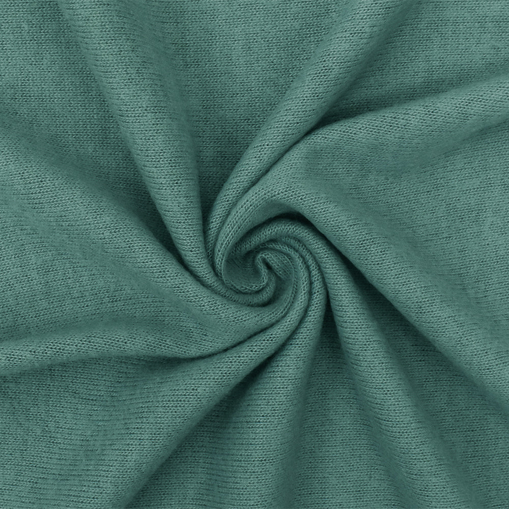 Verdigris Teal Solid Stretch Brushed Jersey Knit Fabric