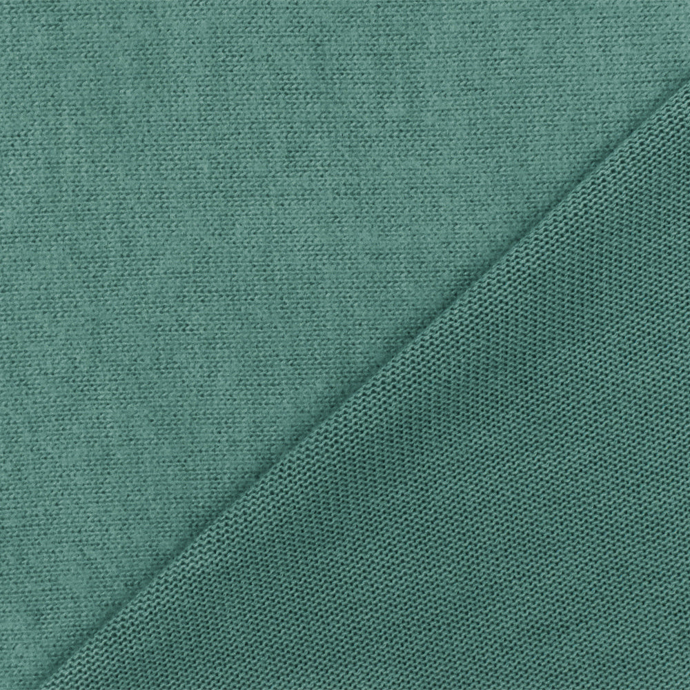 Verdigris Teal Solid Stretch Brushed Jersey Knit Fabric - Image 2